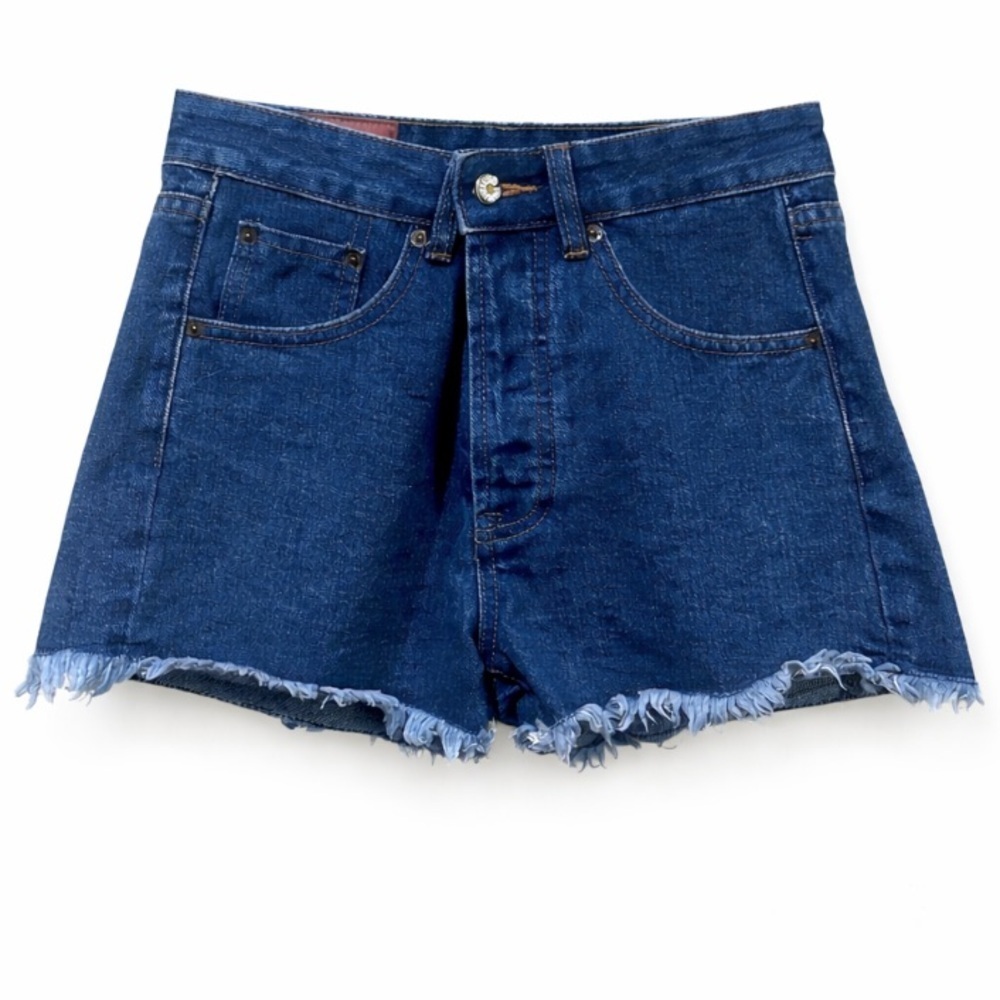 Acne Studios Custom Upcycled "Climb" Criss-Cross Waist Denim Shorts Size 26 EUC!